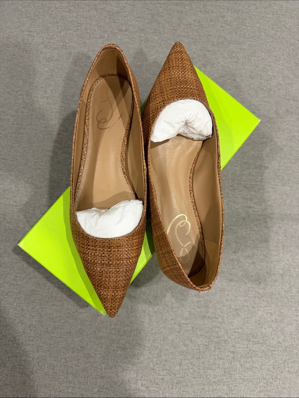 Sam Edelman Brown Woven Pointed Toe Flats